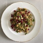 crunchy bulgur salad and pomegranate molasses