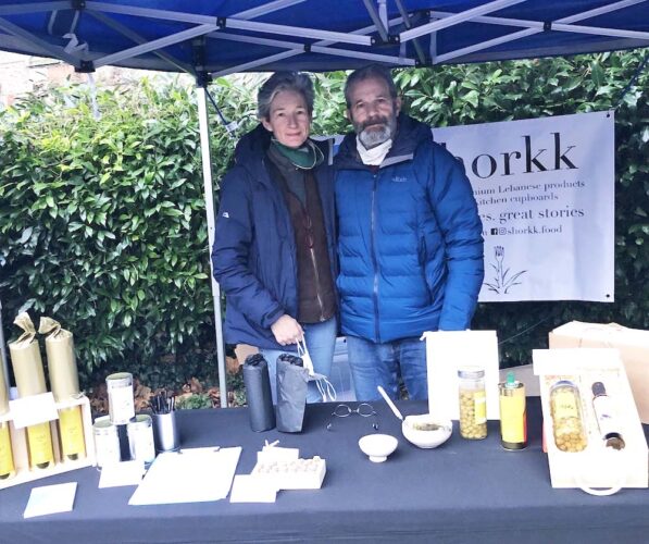 Shorkk Miranda and Philippe Bristol market selling olive oil