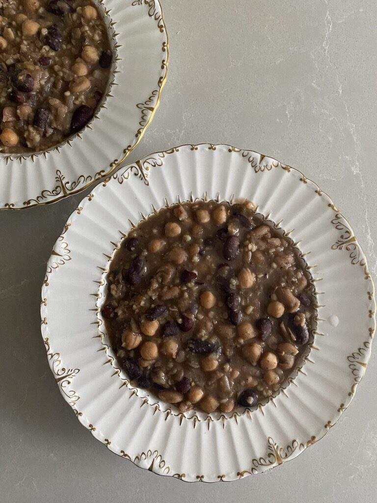 mixed beans and grains in a plate