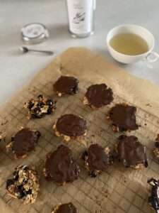 chocolate florentines with pomegranate molasses