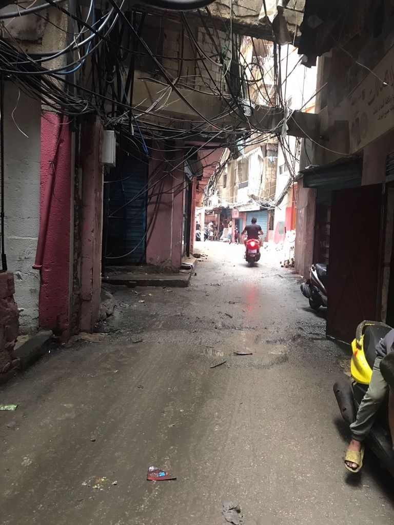 a shot of a street in the Palestinian camp of Shatilla in Beirut