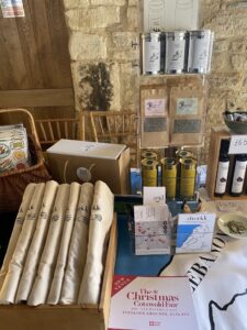 market stall at Saxonbarn showing our ingredients for sale